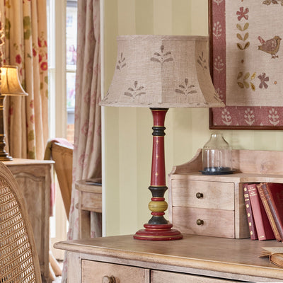 Charcoal Leaf Framed Linen Lampshade