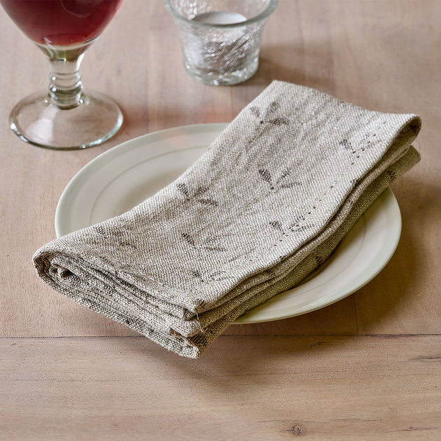 Charcoal Seed Rustic Linen Napkin