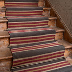 Stripe Stair Runner- Charcoal, Red - Bespoke