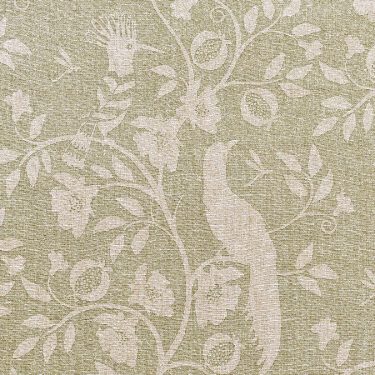 Pair of curtains in Chartreuse Hoopoe Rustic Linen - 190cm (W) x 275cm (L)