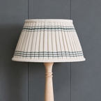 Ivory Slate Vintage Stripe 14" Pleated Lampshade