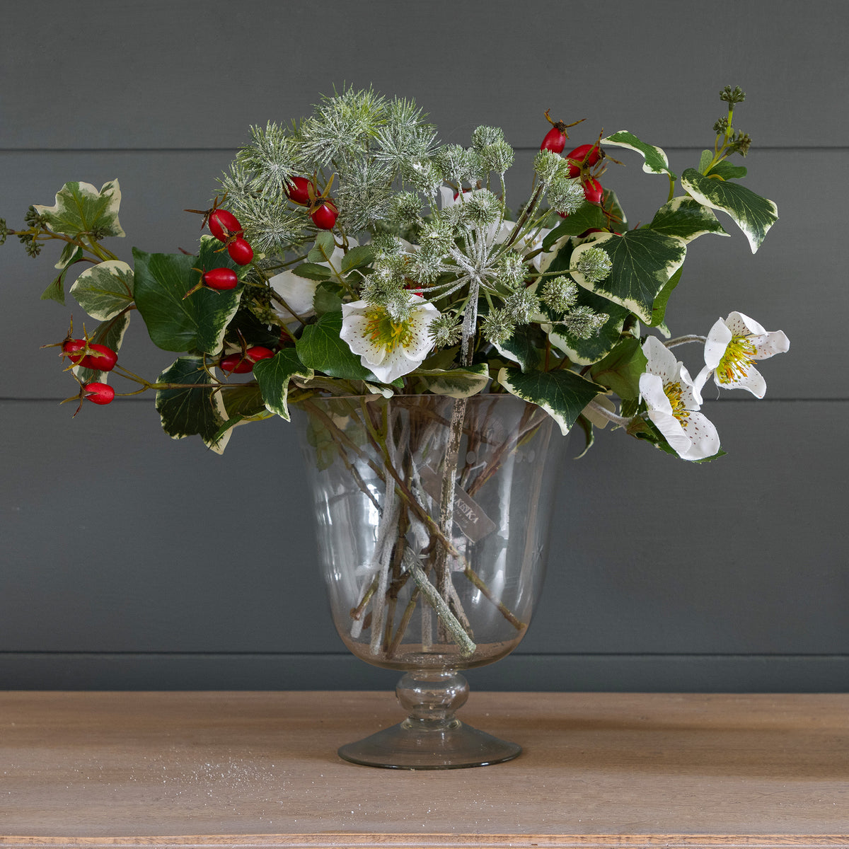 Bunch of Christmas Frosted Stems with Ivy &amp; Berries FB51