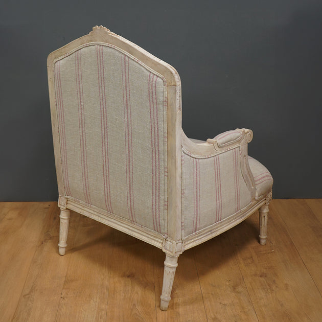 Rose Hartford Stripe Bergere Chair Sample - Fitted Seat