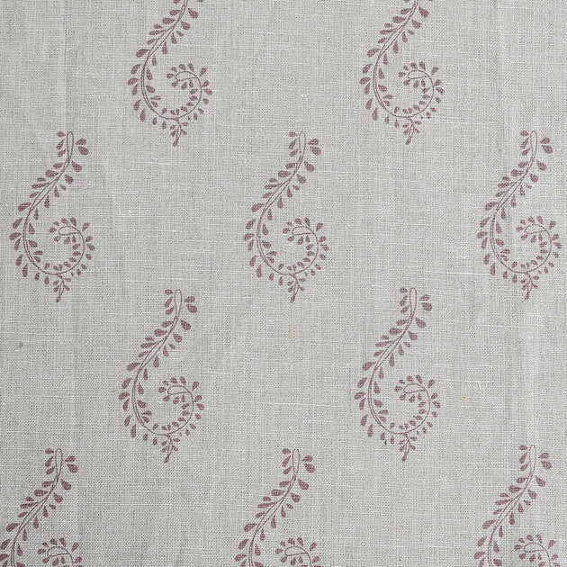 Hand-printed Dusky Mauve Shalini Linen – 325L