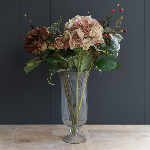 Luxury Bunch of Winter Hydrangeas, Ivy, Roses & Berries