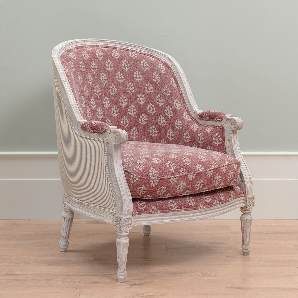 Hand-printed Damson Megha Rustic Linen/Stonewashed Panel - 354D