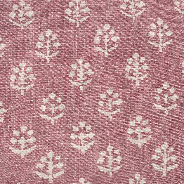 Hand-printed Damson Megha Rustic Linen/Stonewashed Panel (2.7m Approx.) - 354D