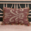 Damson Sacha Rustic Linen Cushion with Tassels