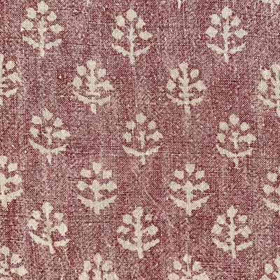 Hand-printed Damson Megha Rustic Linen/Stonewashed Panel (2.7m Approx.) - 354D