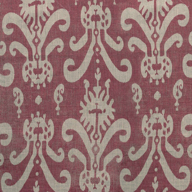 Hand-printed Damson Sacha Linen Stonewashed Panel (2.7m Approx.)  - 360SR