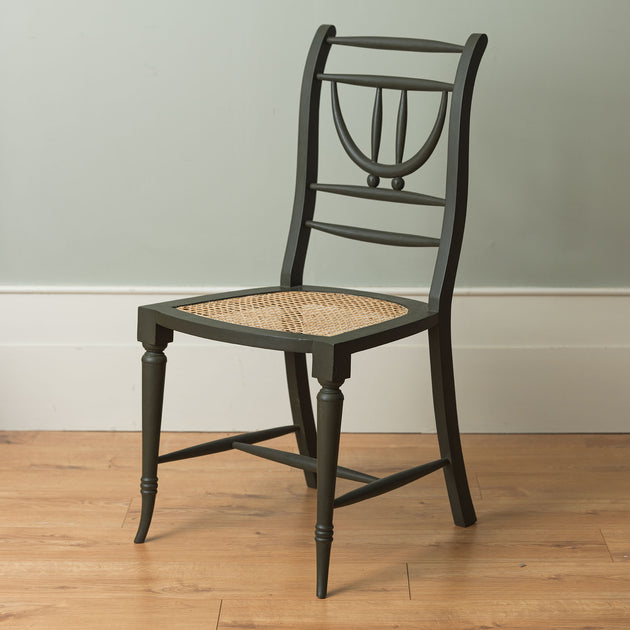 Painted Gustavian Dining Chair in Dark Olive
