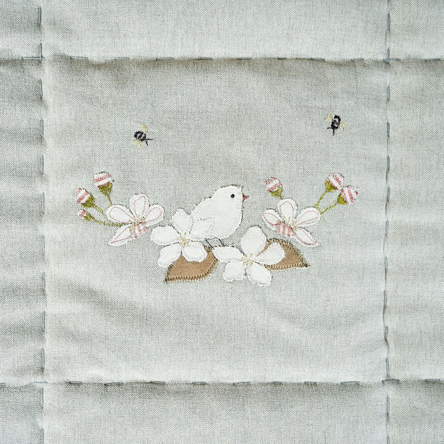 Duck Egg  Apple Blossom Quilt - Super King