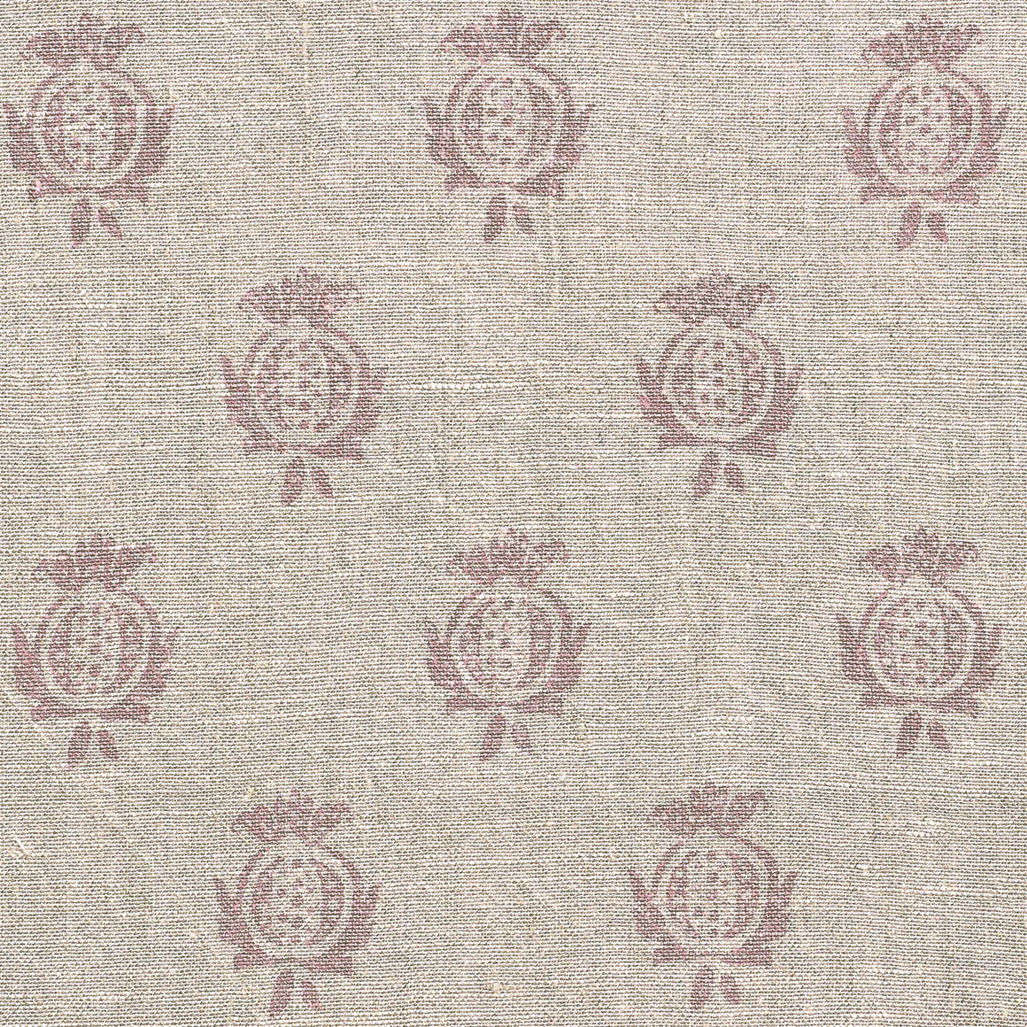Dusky Pink Pomegranate Rustic Linen Stonewashed Panel - 356DP