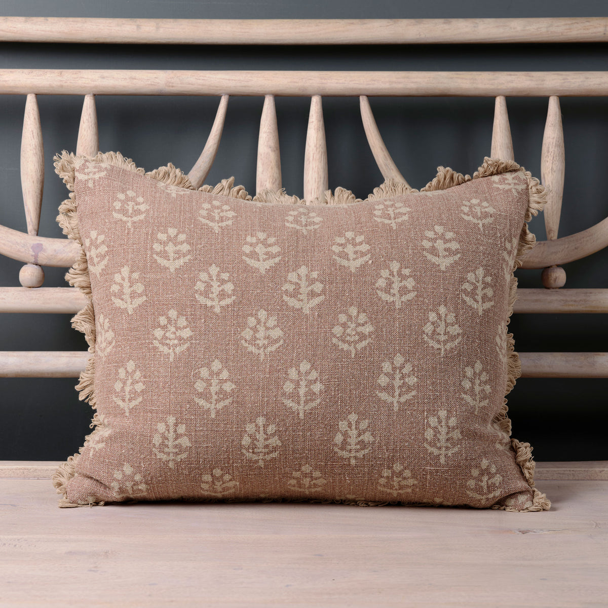 Dusky Mauve Megha Rustic Linen Cushion