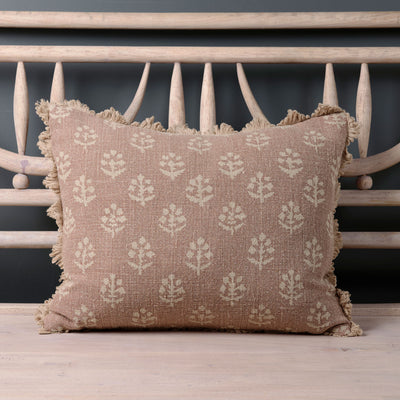 Dusky Mauve Megha Rustic Linen Cushion