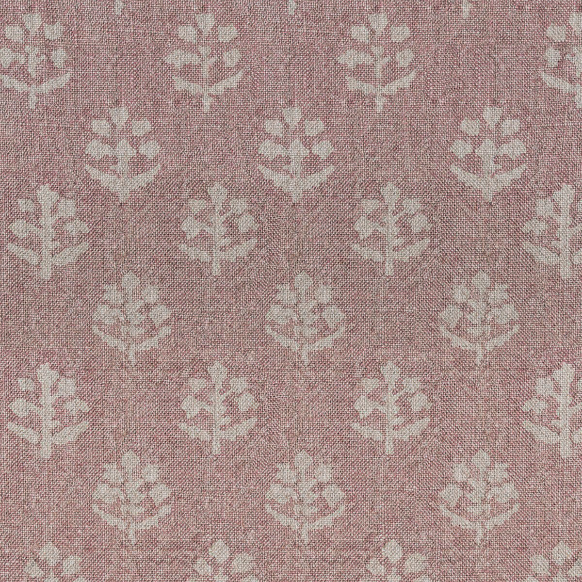 Hand-printed Dusky Mauve Megha Rustic Linen Stonewashed Panel - 354DM