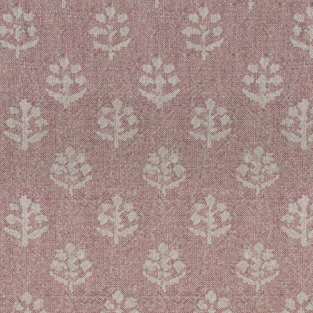 Hand-printed Dusky Mauve Megha Rustic Linen Stonewashed Panel - 354DM