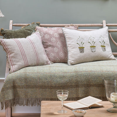 Reverse Dusky Mauve Megha Rustic Linen Cushion