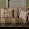 Dusky Mauve Sacha Rustic Linen Cushion with Tassels