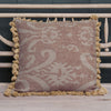 Dusky Mauve Sacha Rustic Linen Cushion with Tassels