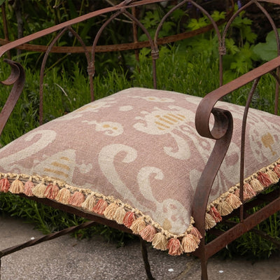 Dusky Pink Natasha Large Seat Cushion with Tassels