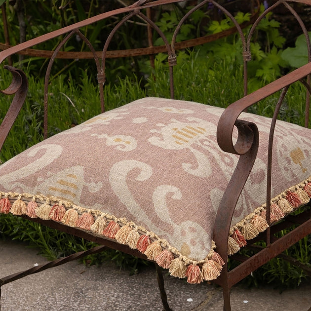 Dusky Pink Natasha Large Seat Cushion with Tassels