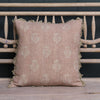 Dusky Pink Reverse Pomegranate Rustic Linen Cushion