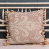 Dusky Pink Sacha Rustic Linen Cushion with Tassels