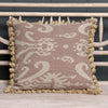 Dusky Mauve Sacha Rustic Linen Cushion with Tassels