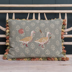 Egyptian Geese Rustic Linen Cushion