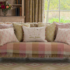 Embroidered White Foxgloves Rustic Linen Cushion