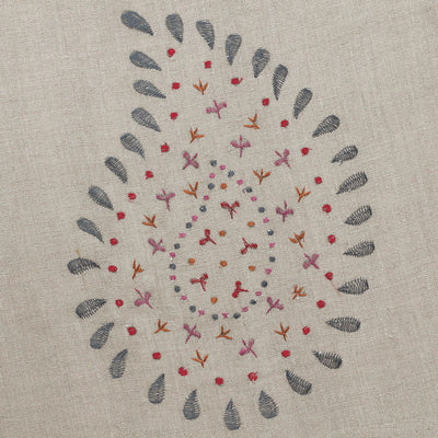 Charcoal Embroidered Malathi Light Linen – 145L