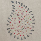 Large Returnable Sample of Charcoal Embroidered Malathi - Lighter Linen