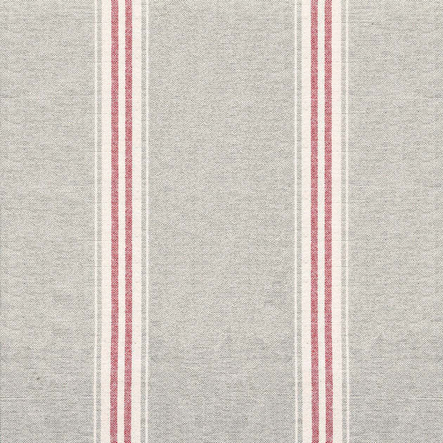 Grey Red Gustavian Stripe Cotton – Double Width – 287L