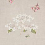 Hand-printed Ivory Hydrangea & Butterflies Linen – 310