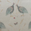 Hand-printed Teal Blue Guinea Fowl Light Linen – 309L