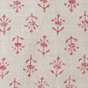 Hand-printed Indian Red Moonflower Linen – 335 - Roll End 2m