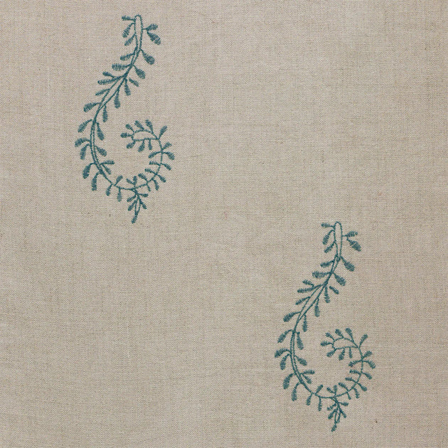 Large Returnable Sample of Egyptian Blue Shalini Embroidered - Lighter Linen