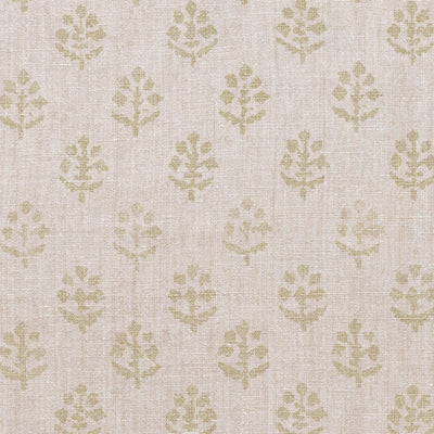 Hand-printed Faded Green Megha Rustic Linen/Stonewashed Panel (3m Approx.) - 353G