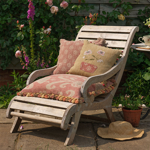 Faded Rose Natasha Large Seat Cushion with Tassels