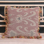 Faded Rose Natasha Rustic Linen Cushion with Tassels