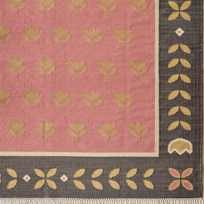 Hand-woven Wool Kilim - Faded Rose Tulip
