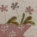 Flower Pot Rustic Linen Cushion