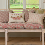 Flower Pot Rustic Linen Cushion