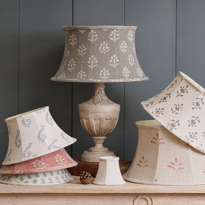 Smokey Blue Megha 16" Framed Linen Lampshade - Slight Seconds