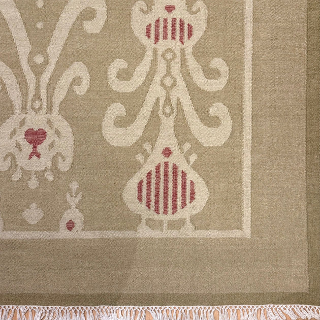 Hand-woven Wool Kilim - Olive Natasha