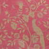 Fuchsia Gold Hoopoe Rustic Linen Stonewashed Panel (Approx. 3.2m) - 349