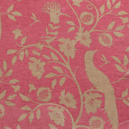 Fushia Gold Hoopoe Rustic Linen Stonewashed Panel (Approx. 3.2m) - 349