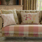 Gold & Faded Rose Harlequin Shetland Throw