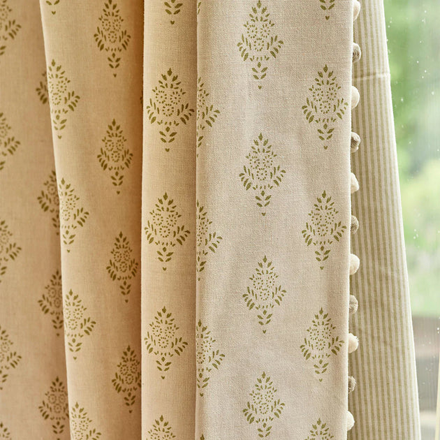 Olive Green Piping Stripe Cotton – Double Width – A30